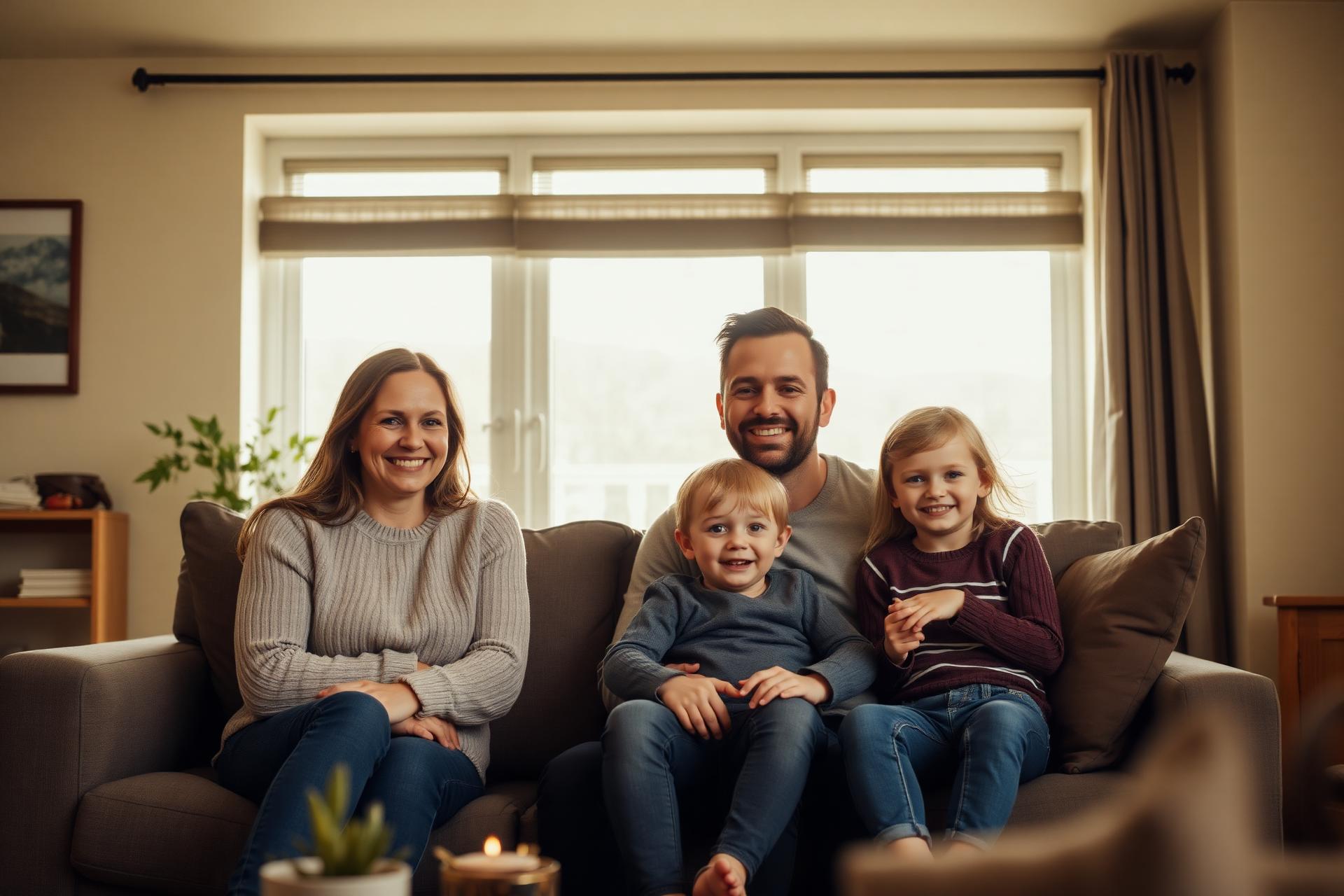 Happy Irish family at home